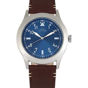 Hanson’s Quartz Brown Genuine Leather Silver Watch
